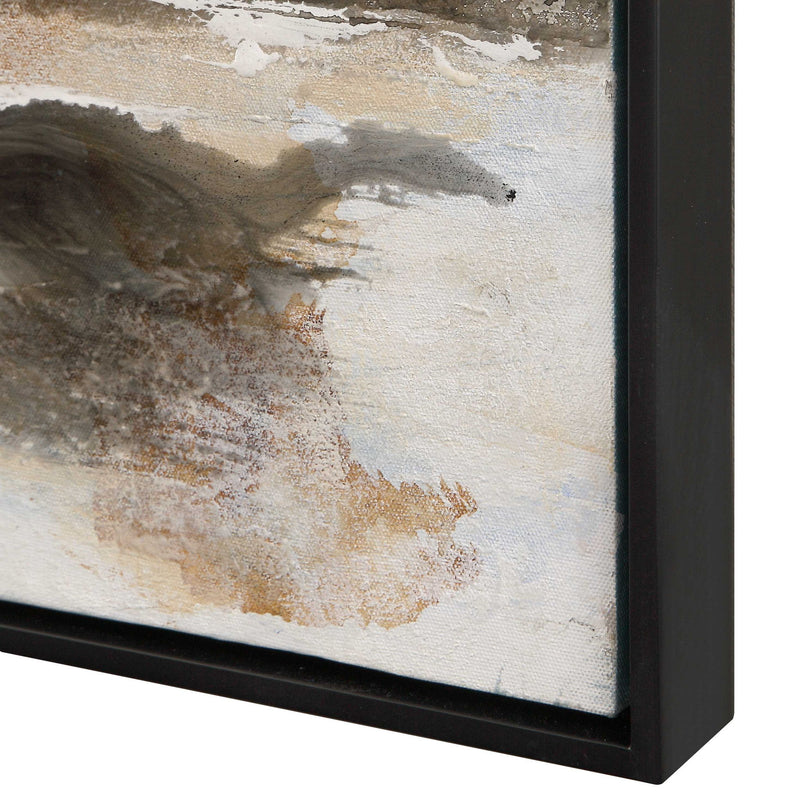 Uttermost Aftermath abstract canvas art in light brown with modern, textured design suitable for contemporary home decor.