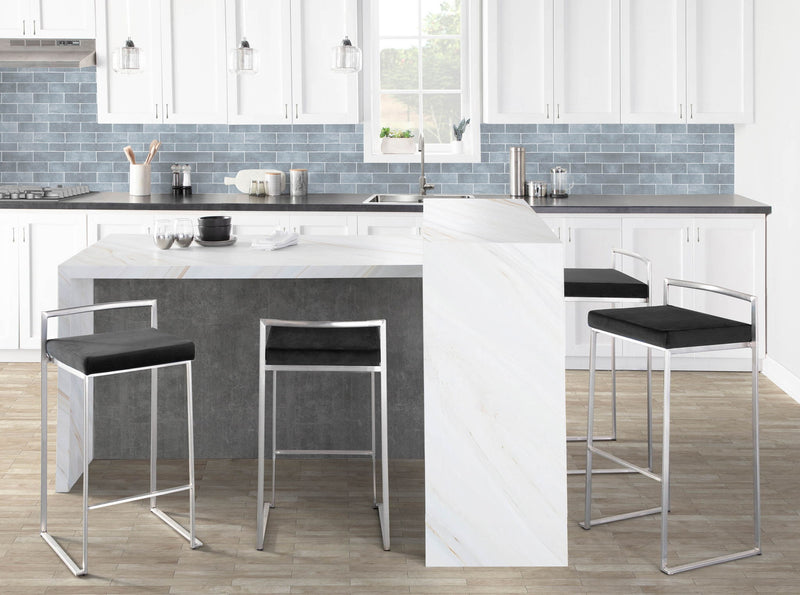 Lumi Source Fuji contemporary stackable barstool with sleek design and wooden seat, set of multiple stools for modern dining or bar areas.