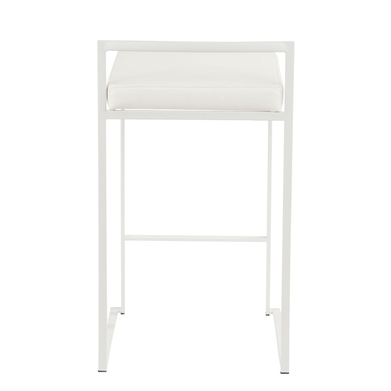Lumi Source Fuji Simple Elegance contemporary stackable counter stool with sleek design and wooden legs, perfect for modern kitchens.