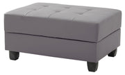 Contemporary upholstered storage ottoman by Glory Furniture with a sleek design, soft fabric, and functional storage space.