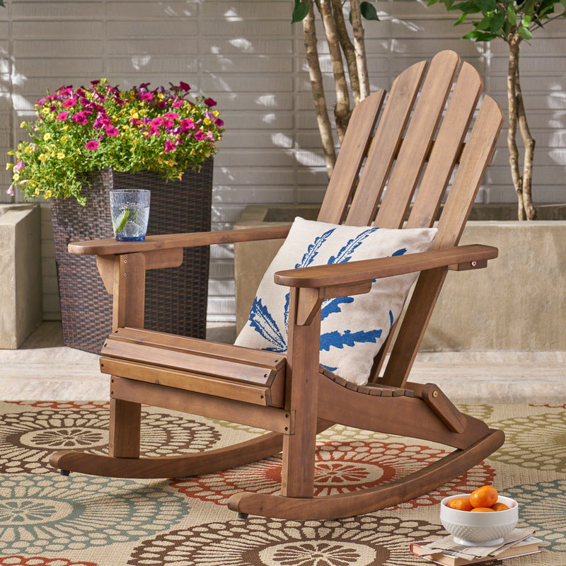 Echoes - Outdoor Acacia Wood Adirondack Rocking Chair - R&R Furniture Gallery (Fountain Valley, CA)