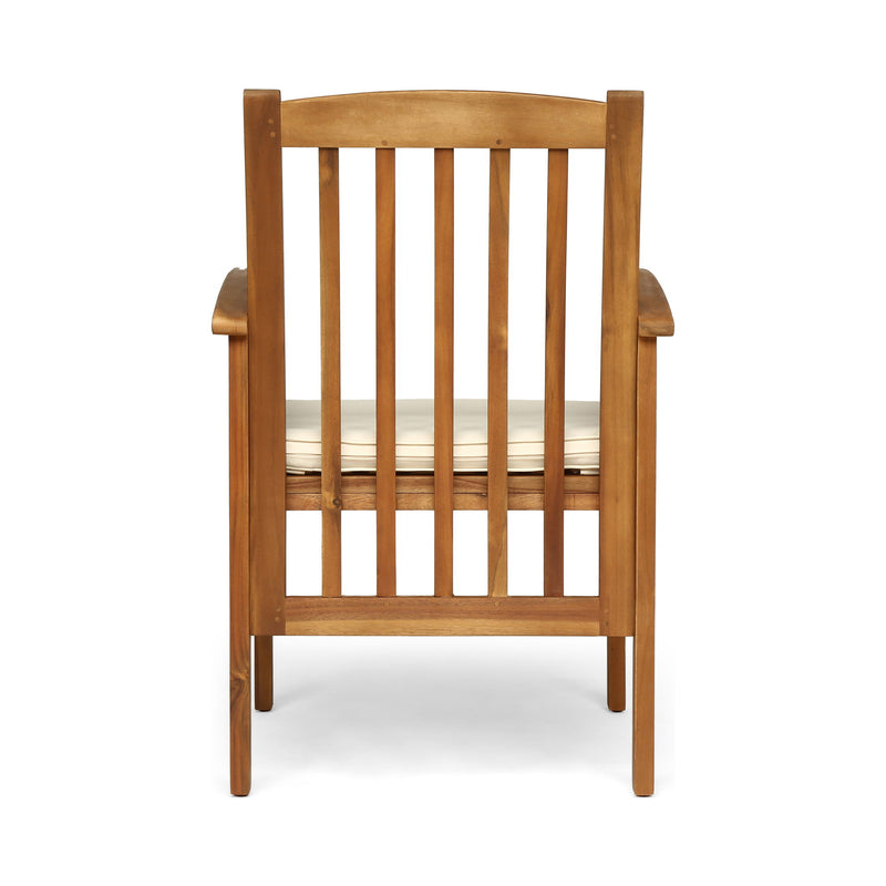 Noble House Casa Acacia Dining Chair Set with cushioned seats, stylish wooden chairs for kitchen or dining room.