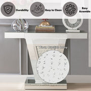 Nysa - 32"H Console Table - Mirrored & Faux Crystals - R&R Furniture Gallery (Fountain Valley, CA)