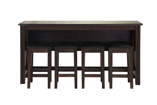Drop Leaf Table With 4 Stools - Dark Brown - R&R Furniture Gallery (Fountain Valley, CA)