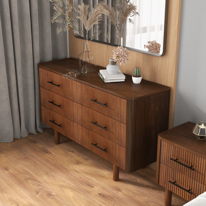 Logan - Dresser With 6 Drawers - Brown - R&R Furniture Gallery (Fountain Valley, CA)