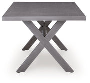 Half Moon Beach - Rectangular Dining Table With Umbrella Option - Gray - R&R Furniture Gallery (Fountain Valley, CA)