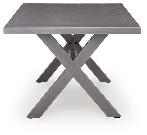 Half Moon Beach - Rectangular Dining Table With Umbrella Option - Gray - R&R Furniture Gallery (Fountain Valley, CA)