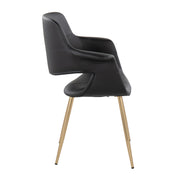 Set of two vintage Glam Art Deco Lumi Source chairs with sleek curved design and plush upholstery.