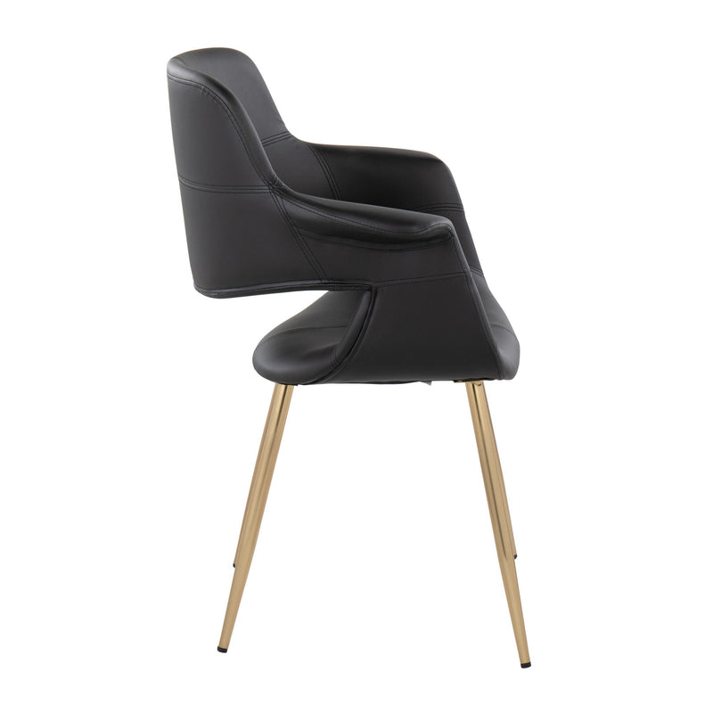 Set of two vintage Glam Art Deco Lumi Source chairs with sleek curved design and plush upholstery.