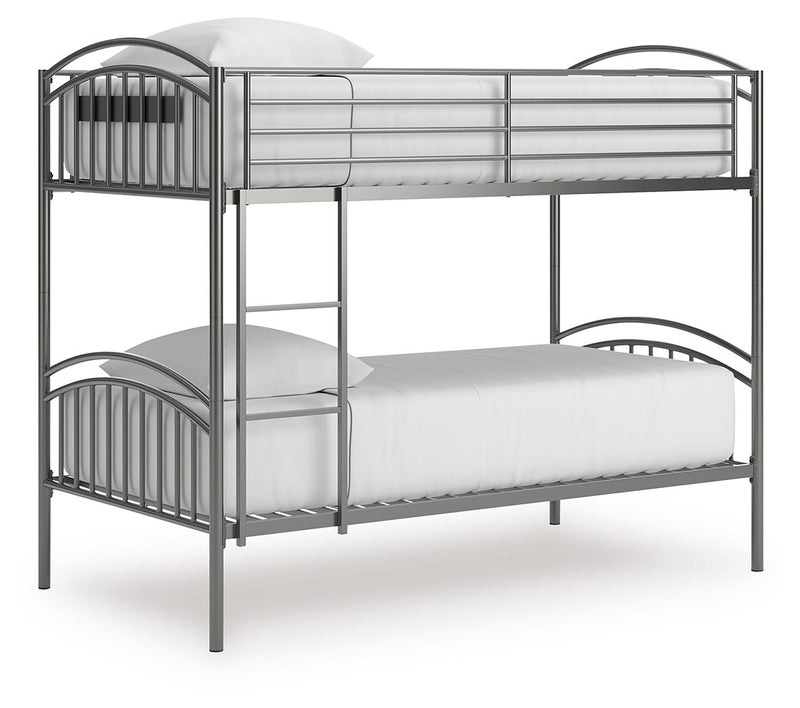 Lanceburg - Twin/Twin Bunk Bed With Ladder - Gray - R&R Furniture Gallery (Fountain Valley, CA)