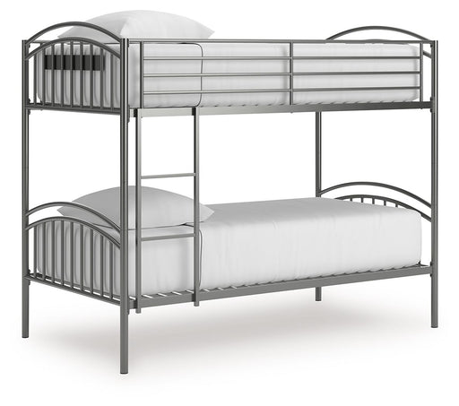 Lanceburg - Twin/Twin Bunk Bed With Ladder - Gray - R&R Furniture Gallery (Fountain Valley, CA)