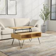Hunter - Lift Top Coffee With Hidden Storage - Oak - R&R Furniture Gallery (Fountain Valley, CA)