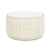 Facino - Round Storage Coffee Table - White Birch - R&R Furniture Gallery (Fountain Valley, CA)