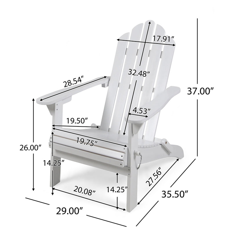 Aurascape - Outdoor Acacia Wood Foldable Adirondack Chair - R&R Furniture Gallery (Fountain Valley, CA)