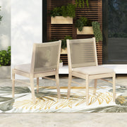 Cordoba - Dining Chair (Set of 2) Comfortable Armless Chairs - Beige - R&R Furniture Gallery (Fountain Valley, CA)