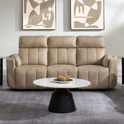 Elison - Motion Sofa - Dark Beige Polish Microfiber - R&R Furniture Gallery (Fountain Valley, CA)