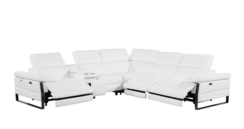 1246 - 6-Piece L-Shaped Modular Power Reclining Sectional With 3 Power Recliners And Power Headrests