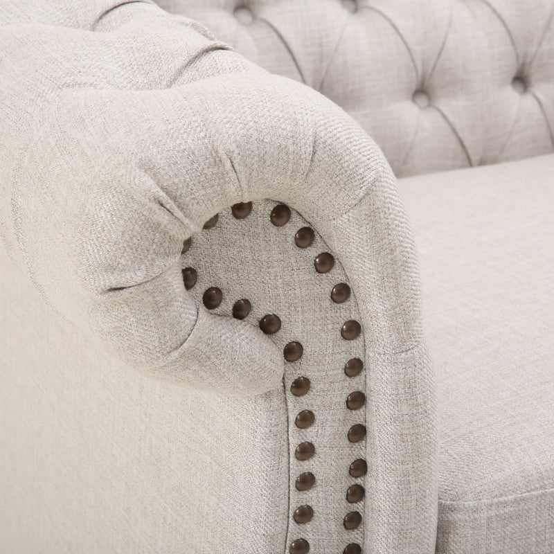Nexuson - Upholstered Chesterfield Chair With Deep Tufted And Nailhead Trim - R&R Furniture Gallery (Fountain Valley, CA)