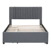 Upholstered Platform Bed With Drawers, Classic Headboard Design - R&R Furniture Gallery (Fountain Valley, CA)