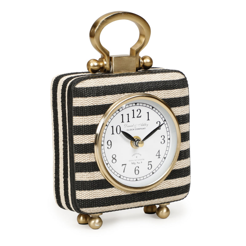 Mona - Striped Contract-Grade Standing Accent Clock - Black - R&R Furniture Gallery (Fountain Valley, CA)