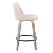 Toriano - Contemporary Fixed Height Counter Stool With Swivel & Round Footrest (Set of 2) - R&R Furniture Gallery (Fountain Valley, CA)