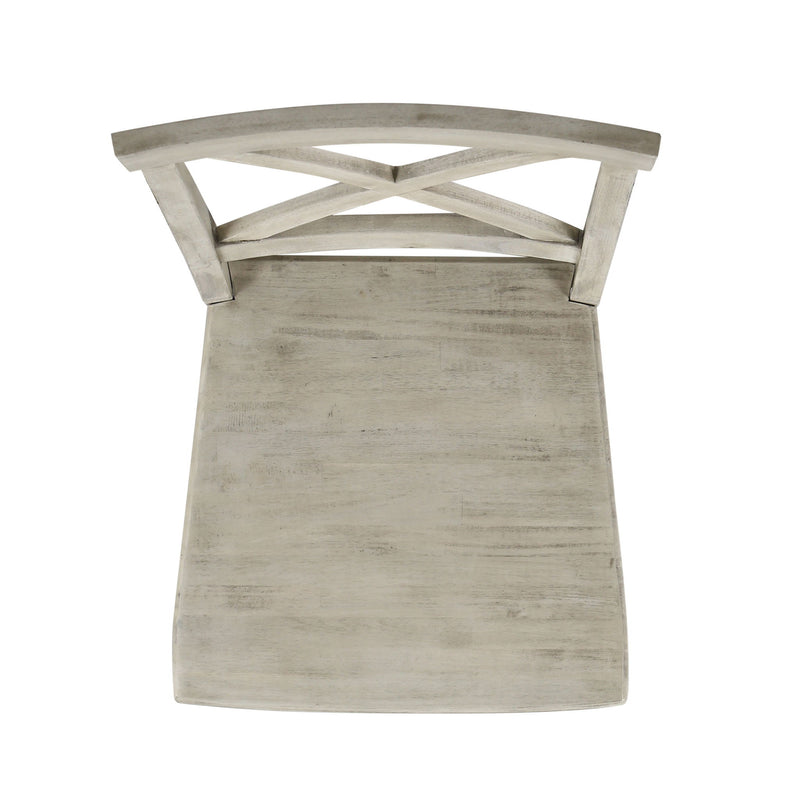 Set of two Noble House Plethora dining chairs with X-shaped back, modern wooden design for stylish dining room seating.