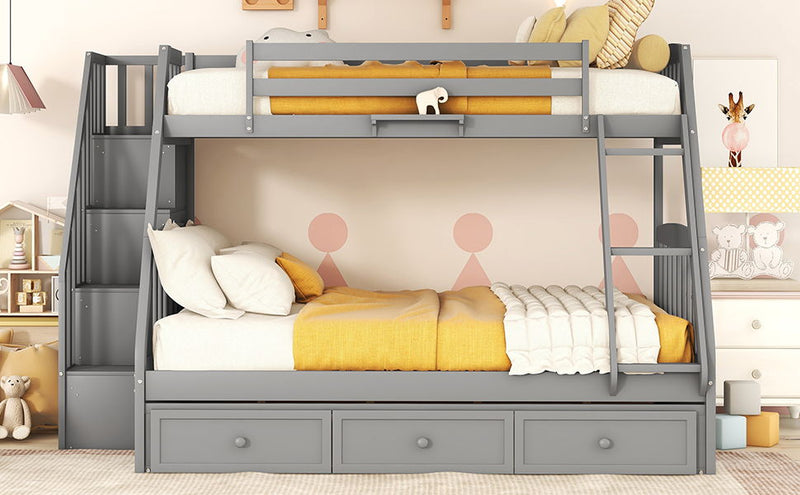 Bunk Bed With Drawers, Ladder And Storage Staircase - R&R Furniture Gallery (Fountain Valley, CA)