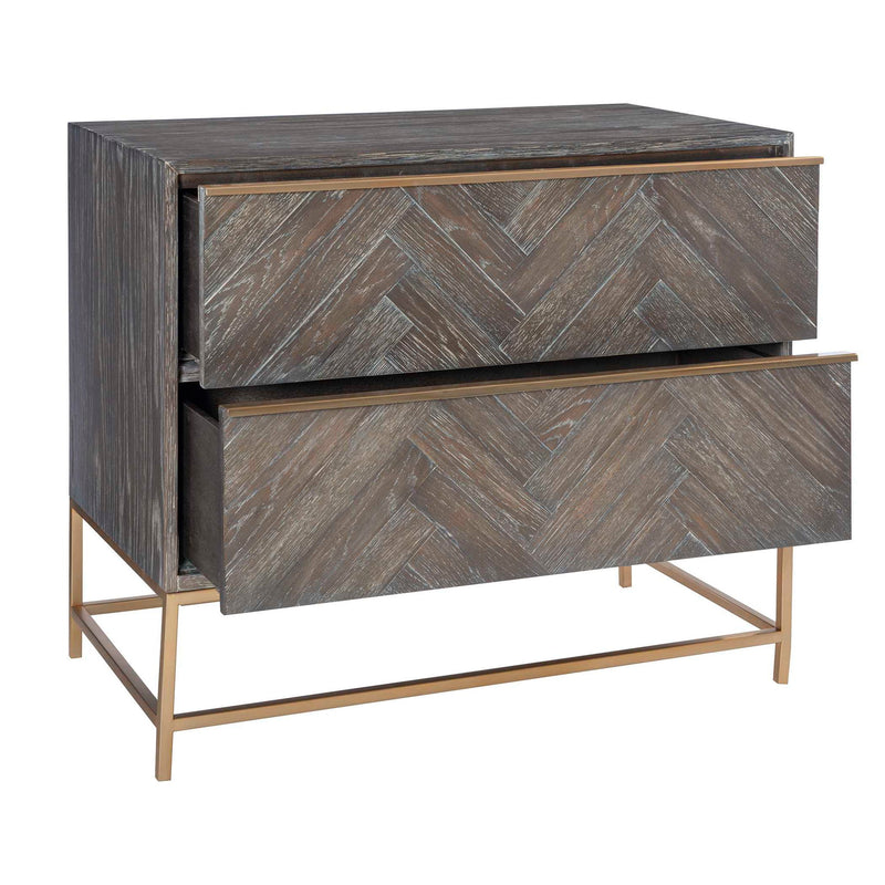 Uttermost Armistead dark walnut drawer chest with four spacious drawers and modern accent design.