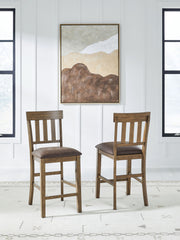 Urbinforte - Upholstered Barstool (Set of 2) - Light Brown - R&R Furniture Gallery (Fountain Valley, CA)