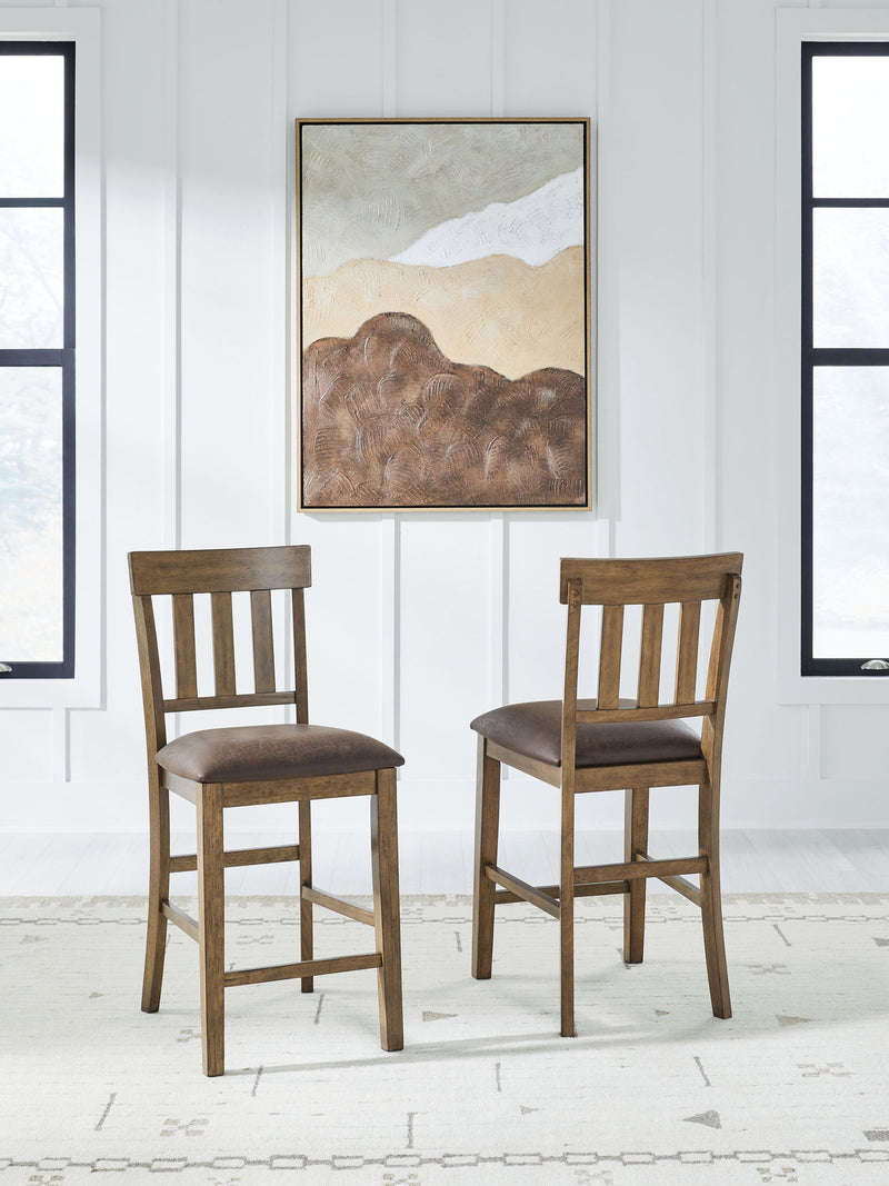 Urbinforte - Upholstered Barstool (Set of 2) - Light Brown - R&R Furniture Gallery (Fountain Valley, CA)