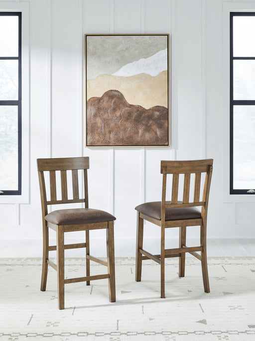 Urbinforte - Upholstered Barstool (Set of 2) - Light Brown - R&R Furniture Gallery (Fountain Valley, CA)