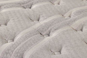 Restonic ComfortCare Hybrid CosmoRest Euro Top mattress with plush fabric cover and pillow-top design for added comfort.