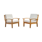 Outdoor Club Chair With Cushion And Acacia Wood Frame - Teak - R&R Furniture Gallery (Fountain Valley, CA)