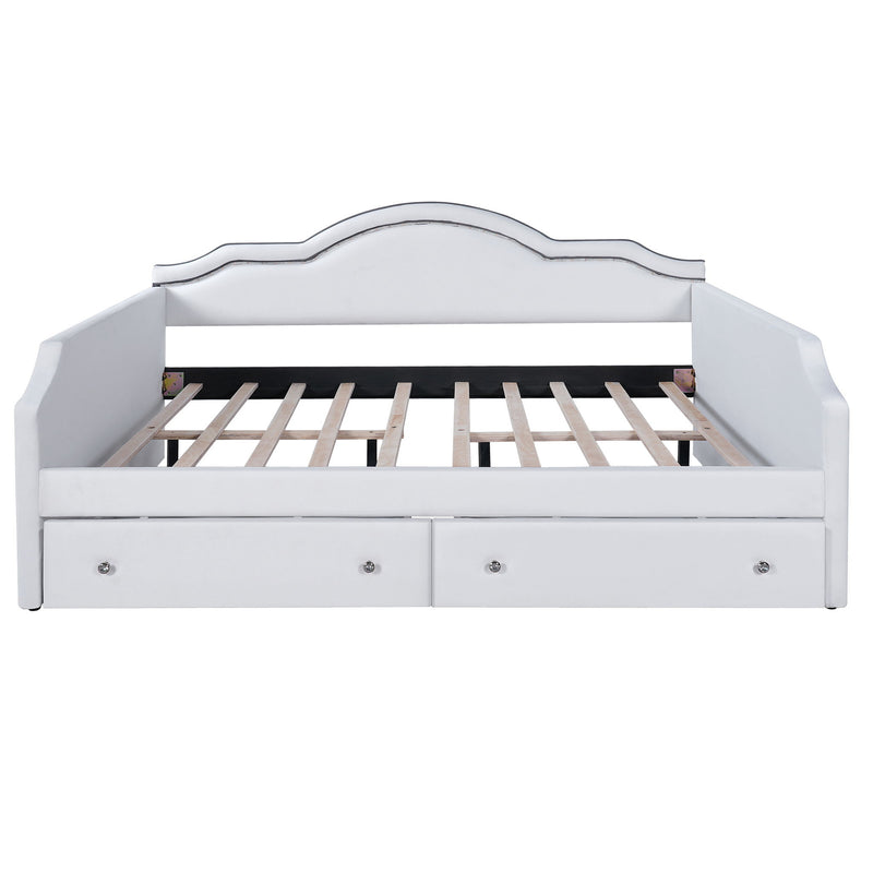 Upholstered Daybed With LED Lights And 2 Drawersme - R&R Furniture Gallery (Fountain Valley, CA)