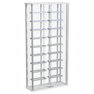 Wine Storage LED Curio Cabinet - Chrome