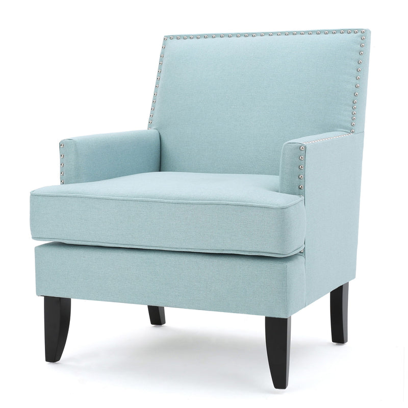 Serenada - Upholstered Fabric Club Chair With Nailhead Trim And Tapered Birch Legs - R&R Furniture Gallery (Fountain Valley, CA)