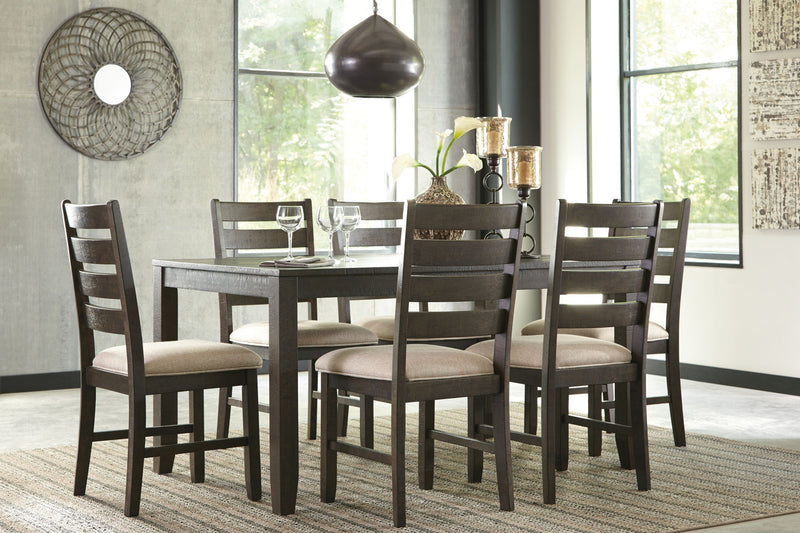 Rokane - Dining Room Table Set (Set of 7) - Brown - R&R Furniture Gallery (Fountain Valley, CA)