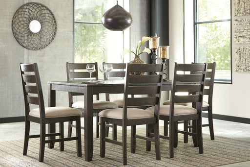 Rokane - Dining Room Table Set (Set of 7) - Brown - R&R Furniture Gallery (Fountain Valley, CA)