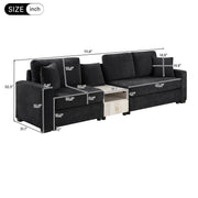 Noble House modular sofa couch with storage armrest and center console, showcasing plush seating and contemporary design.