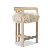 Jennifer Taylor Home Millwick low back counter stool with wooden legs and upholstered seat at 24-27 inch counter height.
