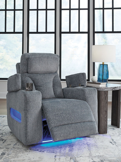 Studio Cave - Power Recliner - Steel - R&R Furniture Gallery (Fountain Valley, CA)
