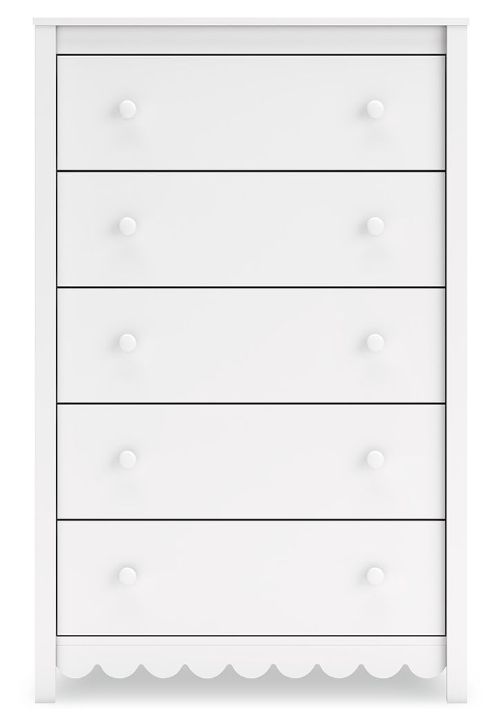 Hallityn - Five Drawer Chest - White - R&R Furniture Gallery (Fountain Valley, CA)