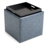 Rockwood - Upholstered Cube Storage Ottoman With Tray - R&R Furniture Gallery (Fountain Valley, CA)