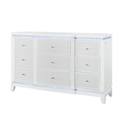 Adalid - Dresser With LED Light And Glittered Drawer Fronts - White - R&R Furniture Gallery (Fountain Valley, CA)