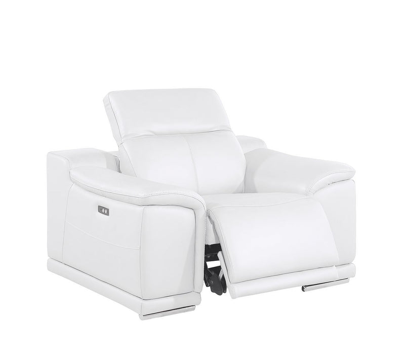 2679 - Power Reclining Sofa, Console Loveseat & Chair Set In Genuine Leather (5 Recliners)