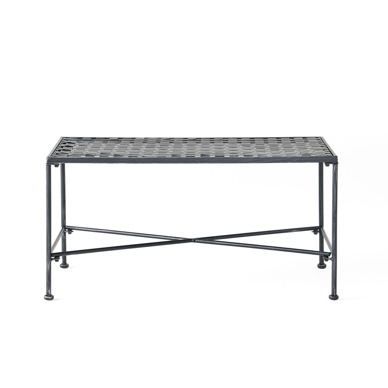 Luna - Outdoor Iron Coffee Table - Black Brush Silver - R&R Furniture Gallery (Fountain Valley, CA)