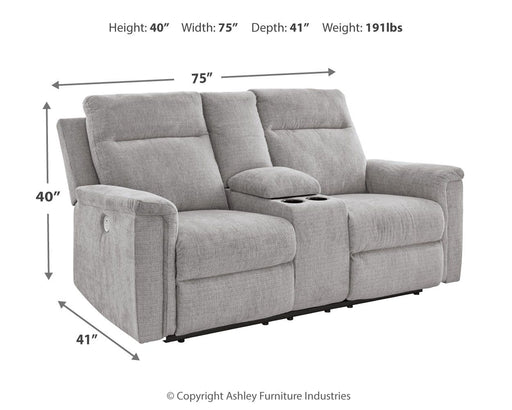 Barnsana - Dbl Power Reclining Loveseat With Console - R&R Furniture Gallery (Fountain Valley, CA)