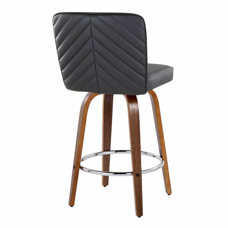 Lumi Source Henry contemporary counter stool set with swivel feature, fixed height, round footrest, in a modern design.