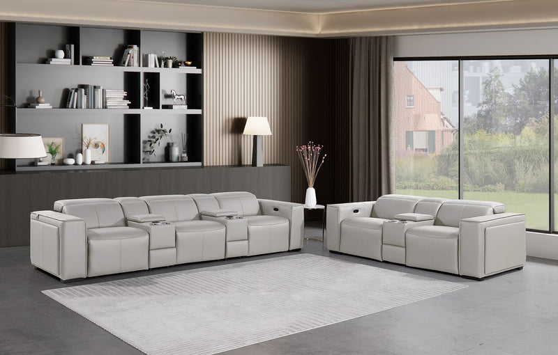 1224 - 8-Piece Modular Power Reclining Sofa & Loveseat Set In With 5 Power Recliners & Power Headrests - R&R Furniture Gallery (Fountain Valley, CA)