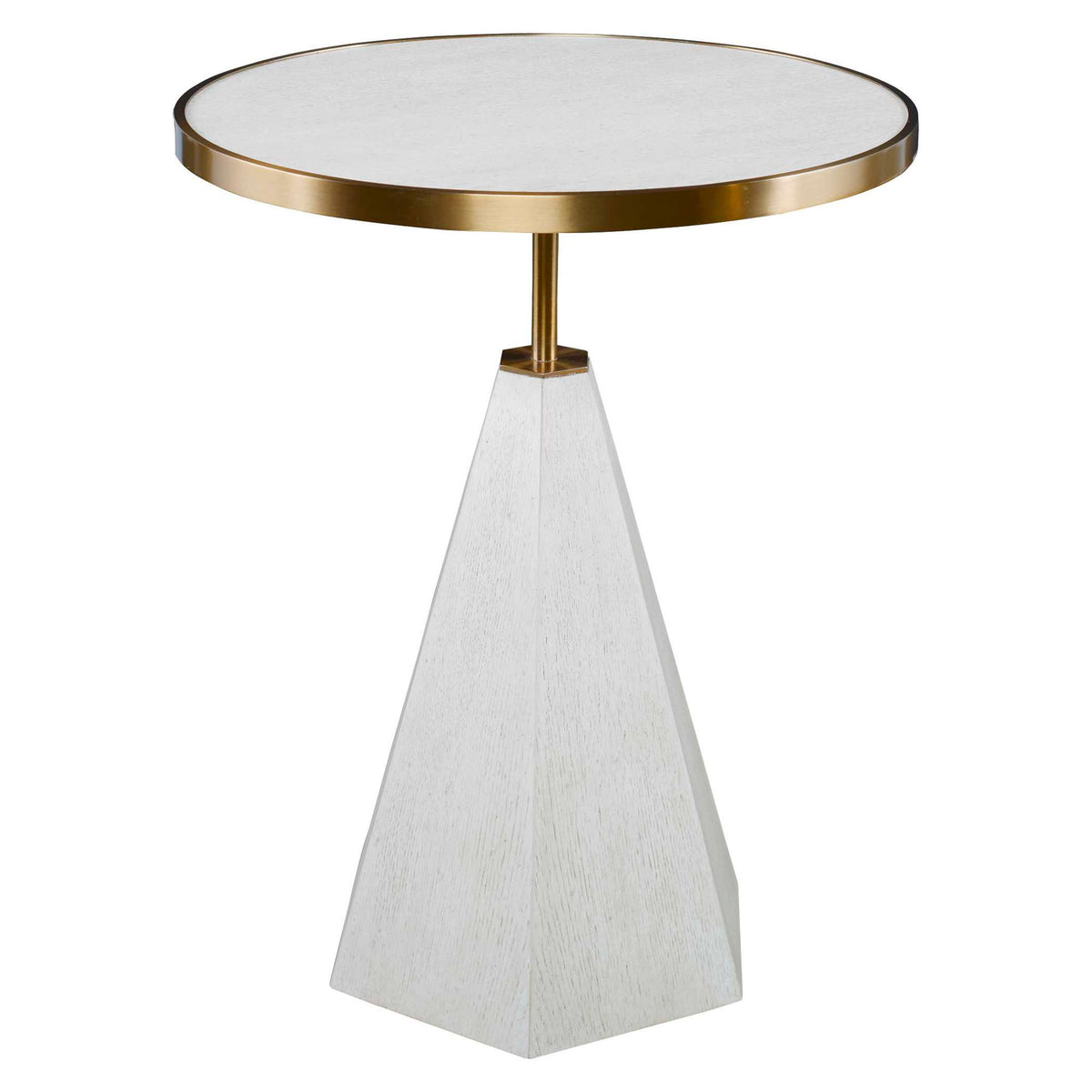 Pylon - Side Table - Brass / White